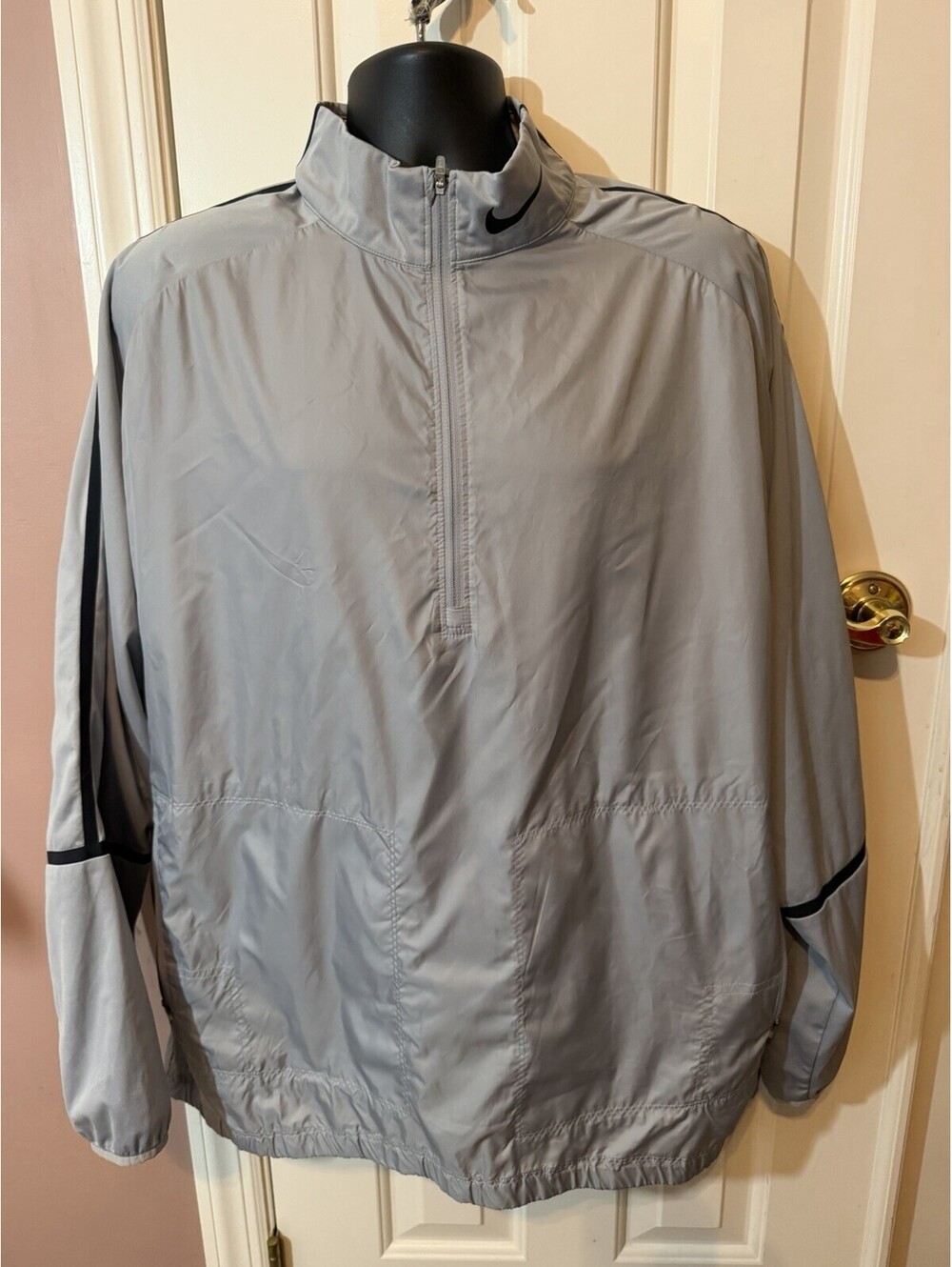Nike Golf 1/2 Zip Windbreaker Lightweight Jacket Mens Size XXL Gray